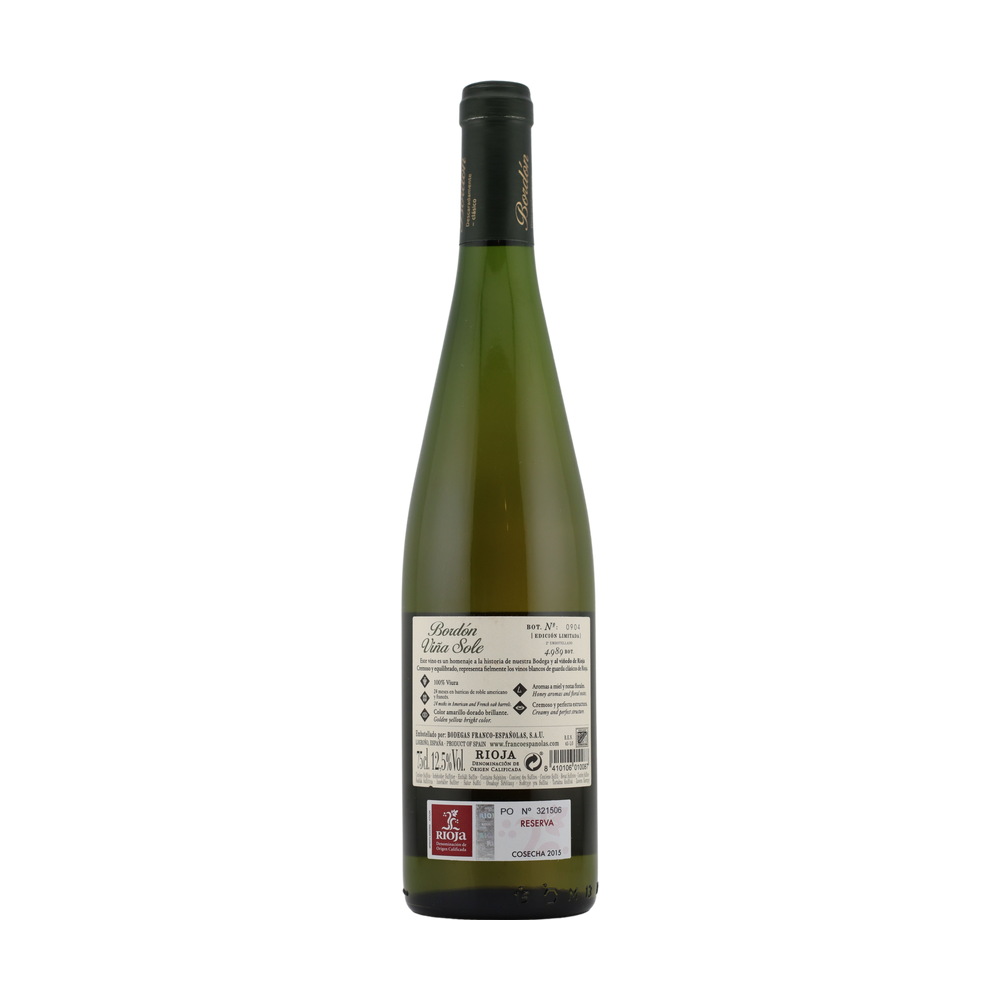 Bordón Viña Sole Blanco Reserva 2015 