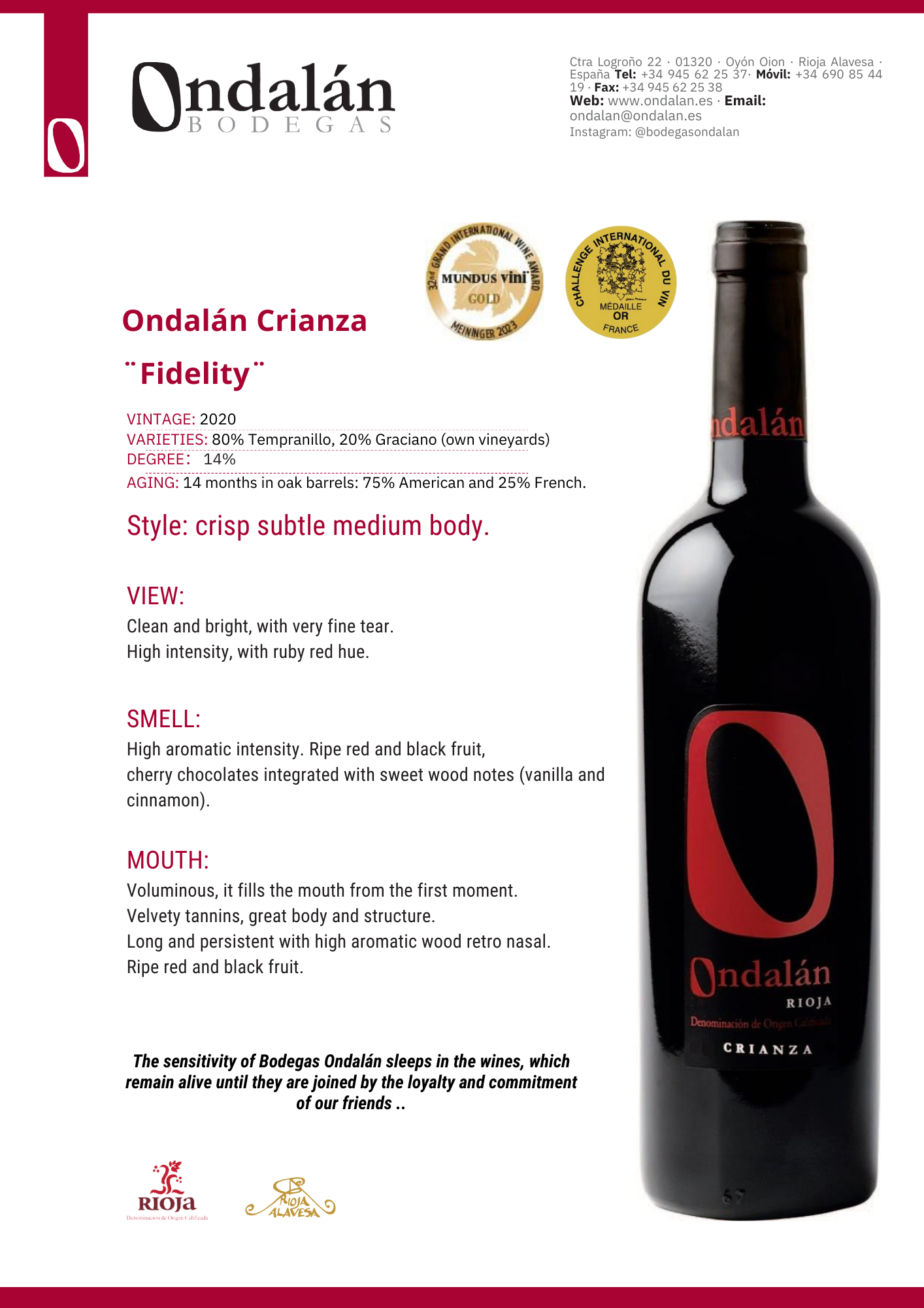 Ondalan Crianza 