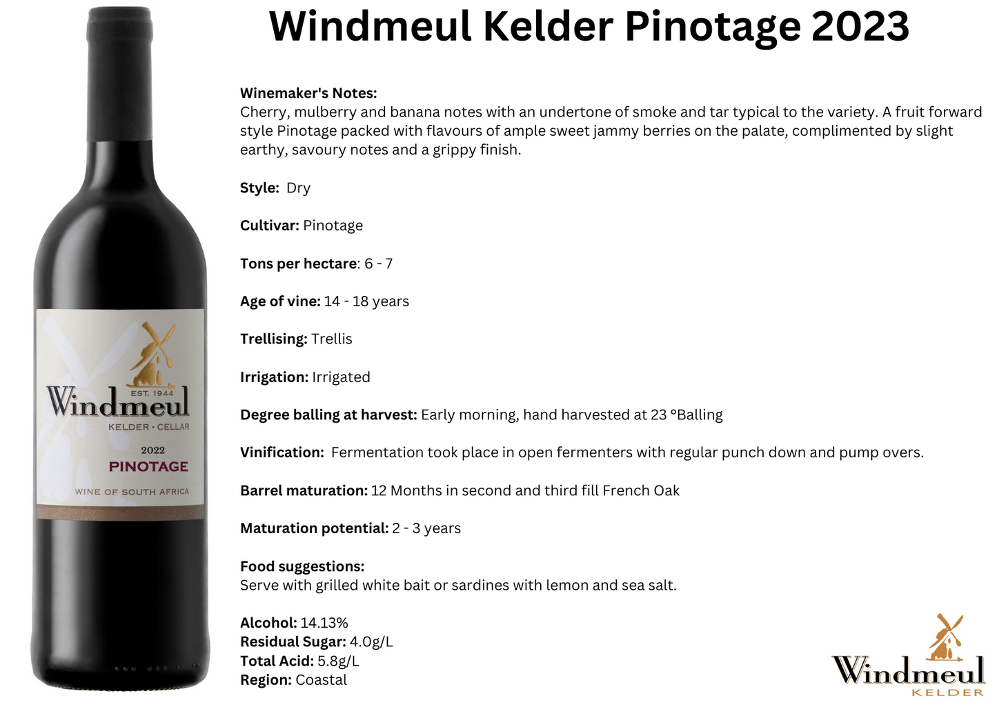 Windmeul Kelder Pinotage